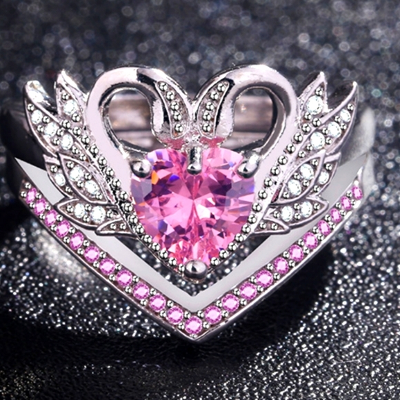 (3)Luxury Diamond engagement ring set 💍💕 2 swans side by side - Picture 6 of 8